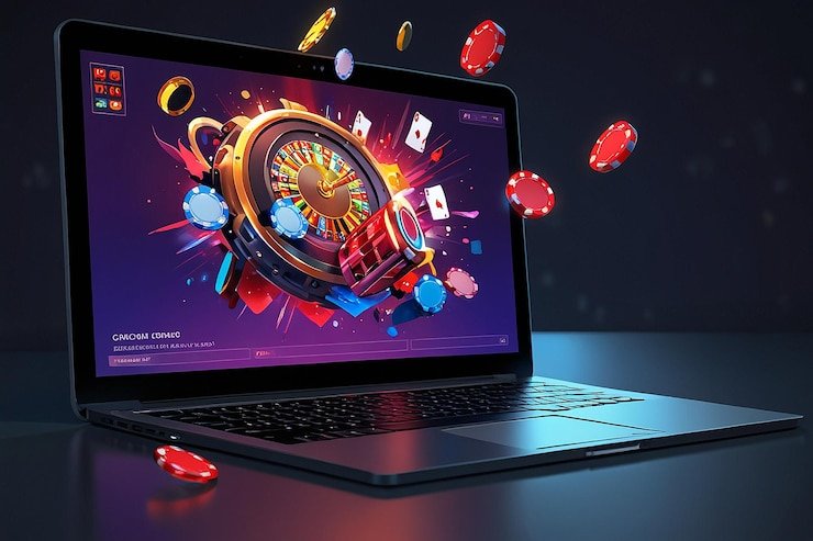 Pengguna mengakses platform hiburan menggunakan smartphone dengan antarmuka yang responsif dan mudah
